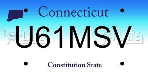 U61MSV Connecticut License Plate