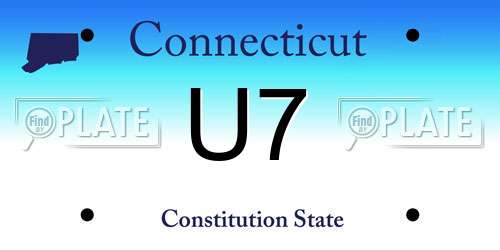 U7 Connecticut License Plate
