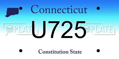 U725 Connecticut License Plate