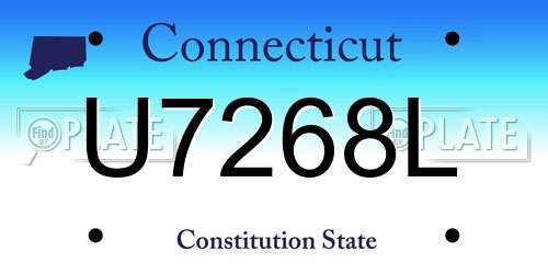 U7268L Connecticut License Plate