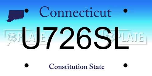 U726SL Connecticut License Plate