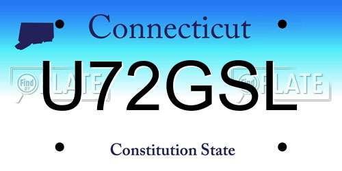 U72GSL Connecticut License Plate