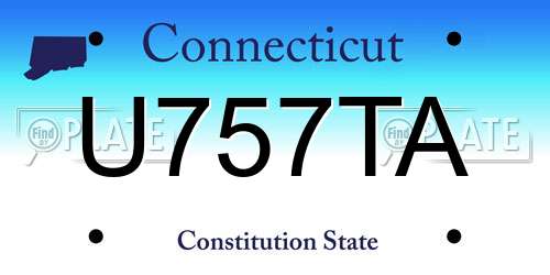 U757TA Connecticut License Plate