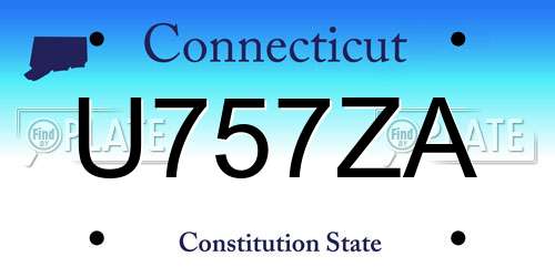 U757ZA Connecticut License Plate