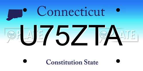 U75ZTA Connecticut License Plate