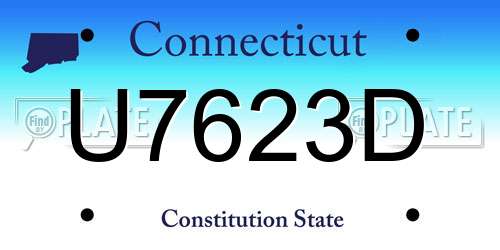 U7623D Connecticut License Plate