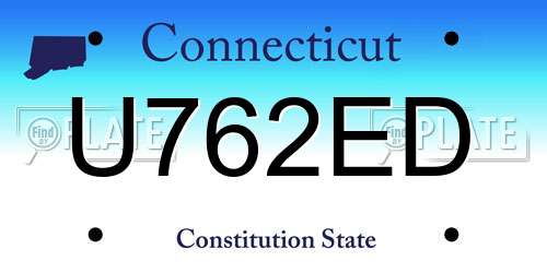 U762ED Connecticut License Plate