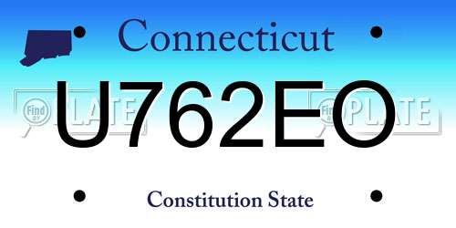 U762EO Connecticut License Plate