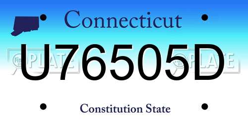 U76505D Connecticut License Plate