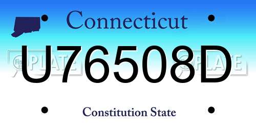 U76508D Connecticut License Plate