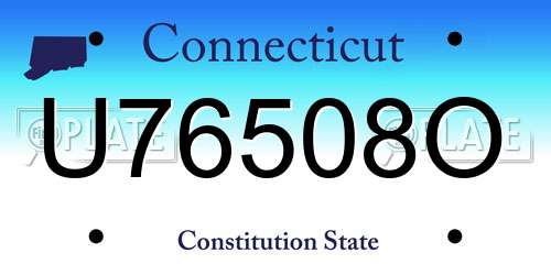 U76508O Connecticut License Plate