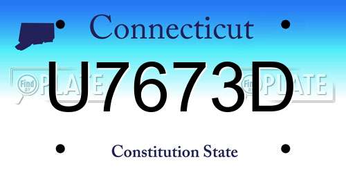 U7673D Connecticut License Plate