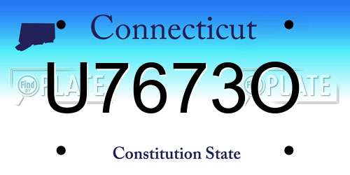 U7673O Connecticut License Plate