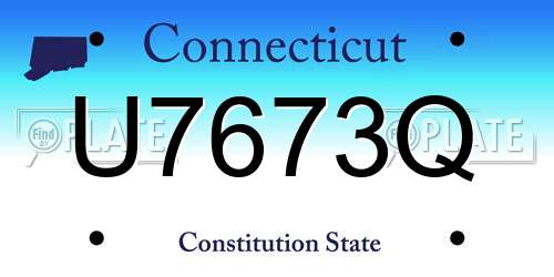 U7673Q Connecticut License Plate