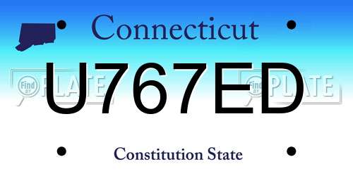 U767ED Connecticut License Plate