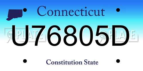 U76805D Connecticut License Plate