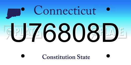 U76808D Connecticut License Plate