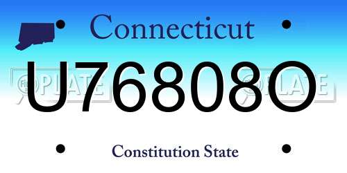 U76808O Connecticut License Plate
