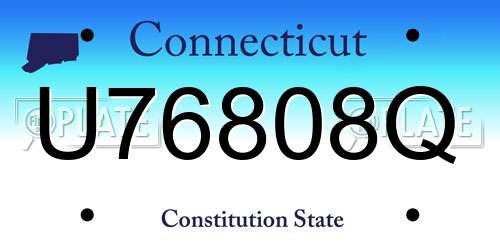 U76808Q Connecticut License Plate