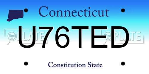 U76TED Connecticut License Plate