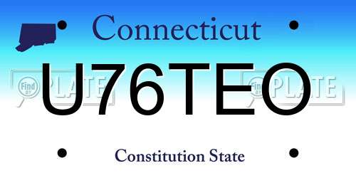 U76TEO Connecticut License Plate