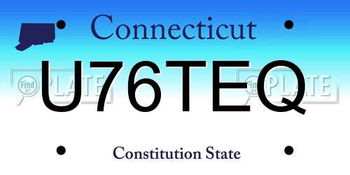U76TEQ Connecticut License Plate