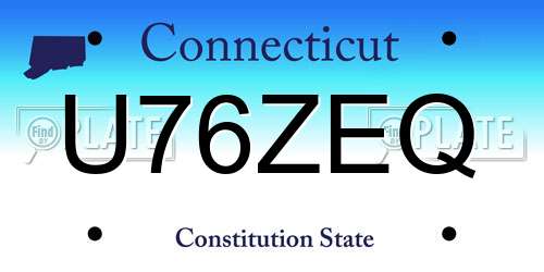 U76ZEQ Connecticut License Plate