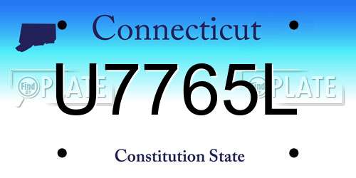 U7765L Connecticut License Plate