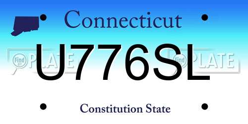 U776SL Connecticut License Plate