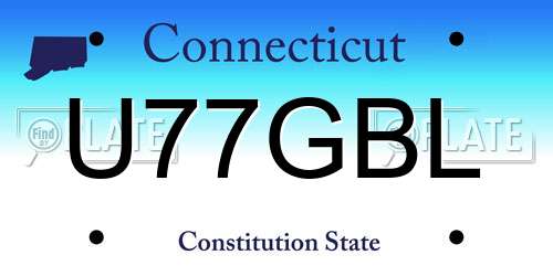 U77GBL Connecticut License Plate