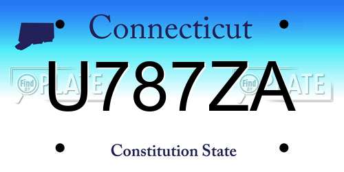 U787ZA Connecticut License Plate
