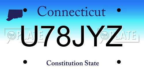 U78JYZ Connecticut License Plate