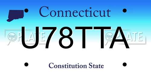 U78TTA Connecticut License Plate