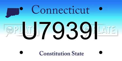 U7939I Connecticut License Plate