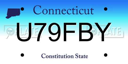 U79FBY Connecticut License Plate