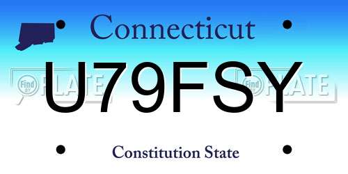 U79FSY Connecticut License Plate