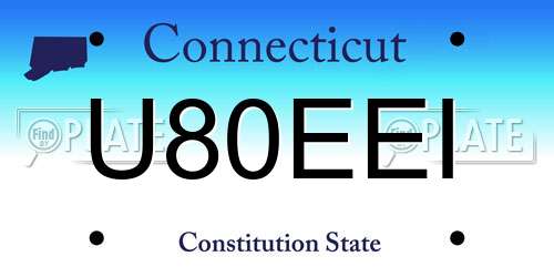 U80EEI Connecticut License Plate