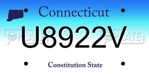 U8922V Connecticut License Plate