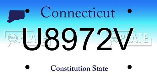 U8972V Connecticut License Plate