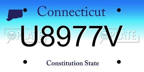 U8977V Connecticut License Plate