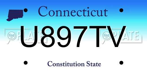 U897TV Connecticut License Plate