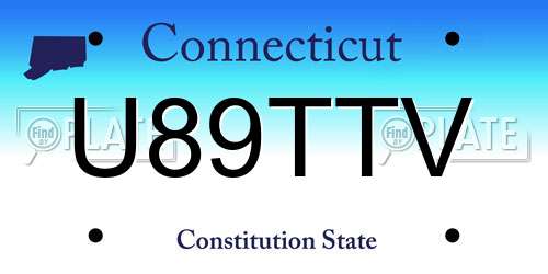 U89TTV Connecticut License Plate