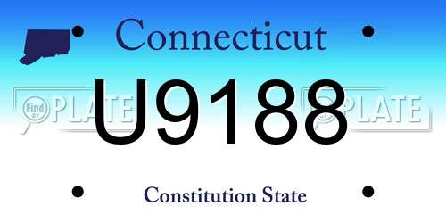 U9188 Connecticut License Plate