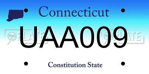 UAA009 Connecticut License Plate
