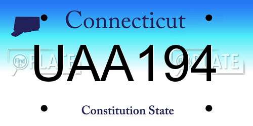 UAA194 Connecticut License Plate