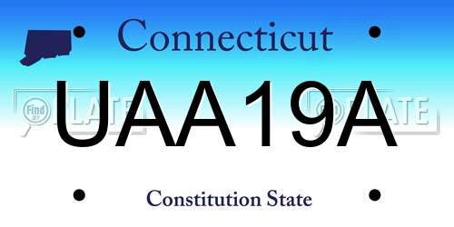 UAA19A Connecticut License Plate
