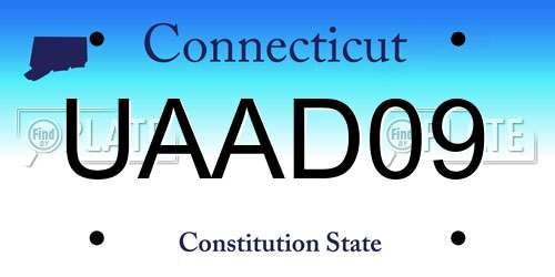 UAAD09 Connecticut License Plate