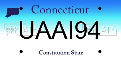 UAAI94 Connecticut License Plate