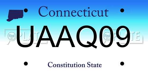UAAQ09 Connecticut License Plate