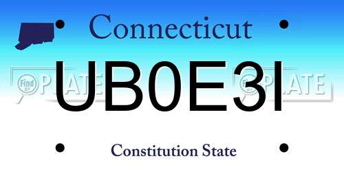 UB0E3I Connecticut License Plate